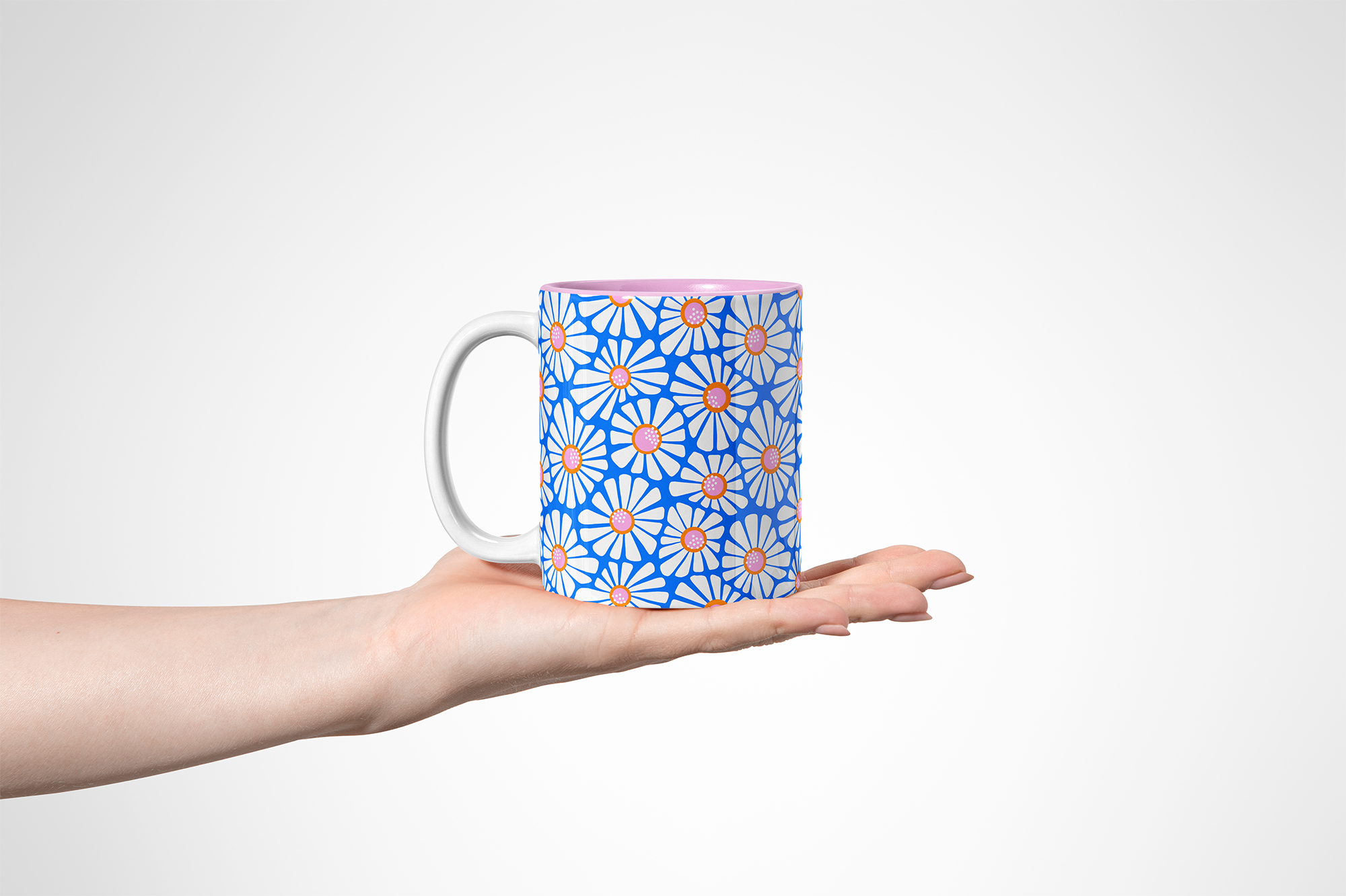 Morva Réka mintatervező, pattern designer és grafikus - Daisydream bögre mockup