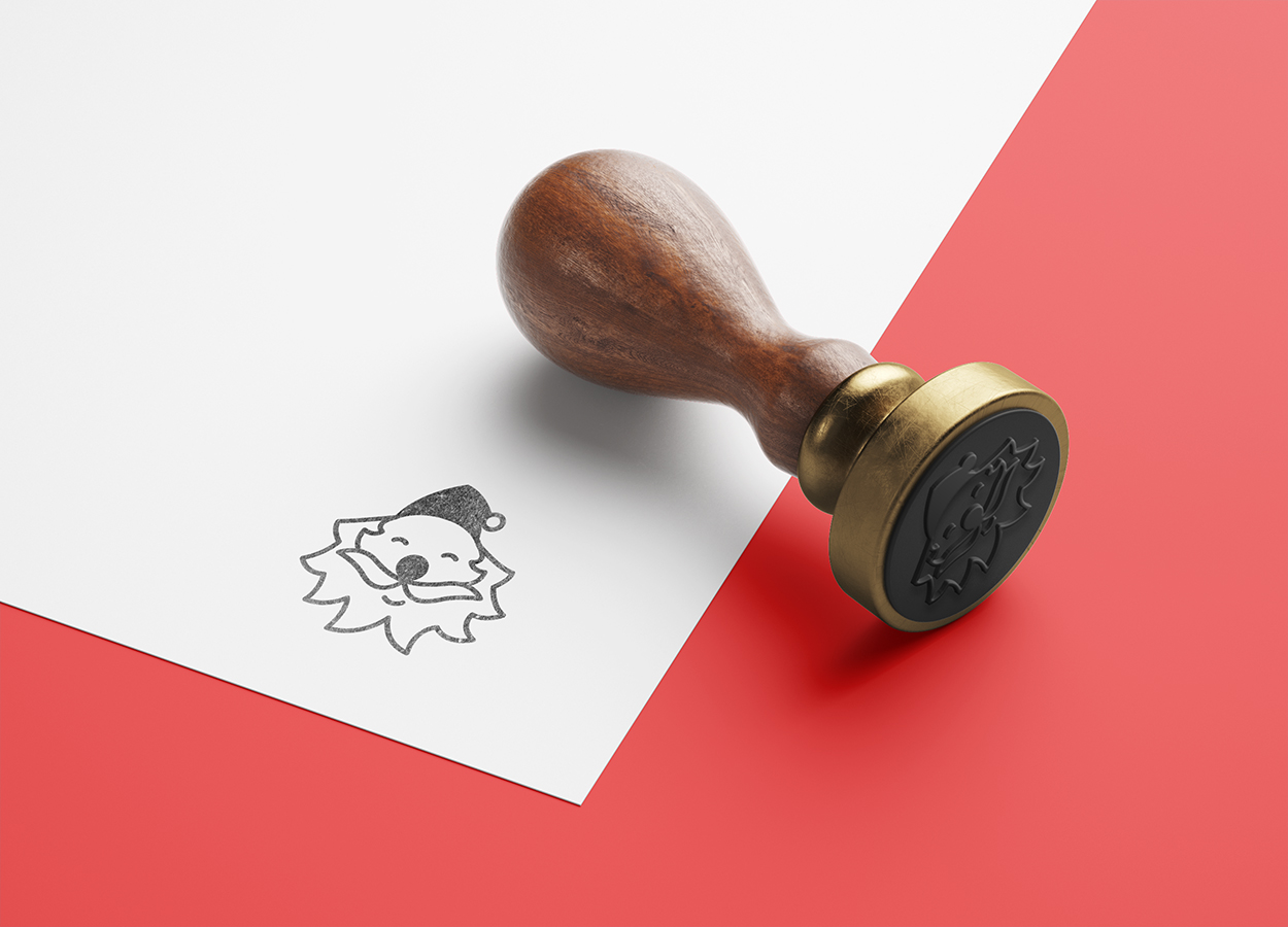 Mikulásgyár logo pecsét design mockup, Morva Réka mintatervező, pattern designer és grafikus